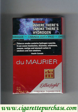 Du Maurier Extra Light cigarettes hard box